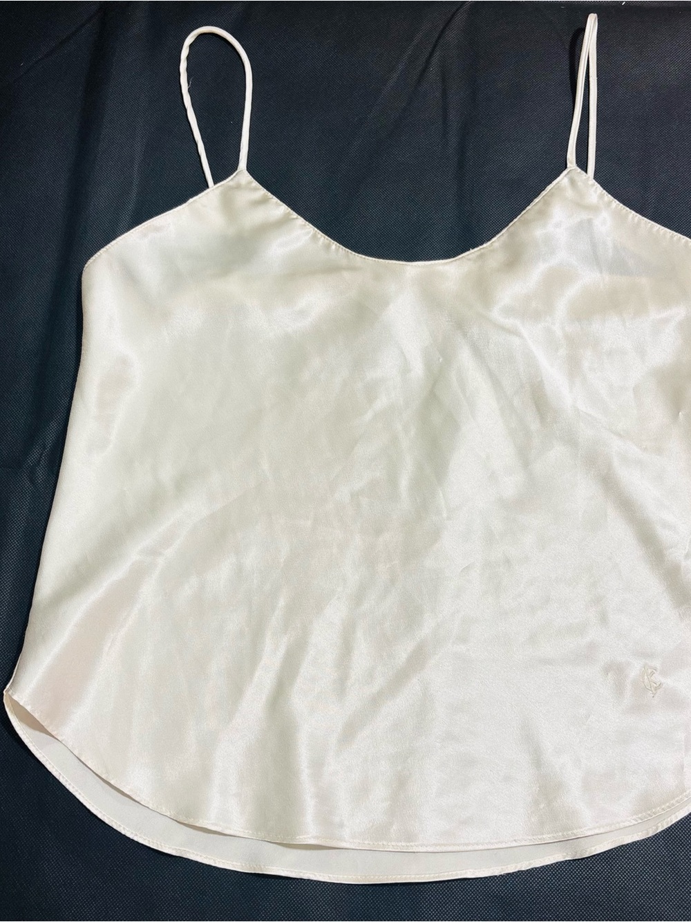 Y2K Calvin Klein Satin Feel Flowy Ivory Tank Size Small